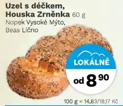 Konzum Uzel s déčkem, houska zrněnka nabídka