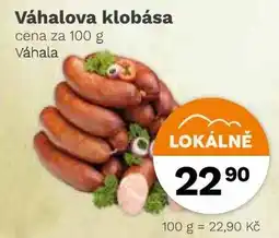 Konzum Váhalova klobása nabídka