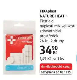 dm drogerie Fixaplast nature heat nabídka