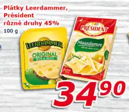 ESO MARKET Plátky leerdammer, président různé druhy 45% nabídka