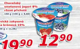 ESO MARKET Choceňský smetanový jogurt 8% různé příchutě nabídka