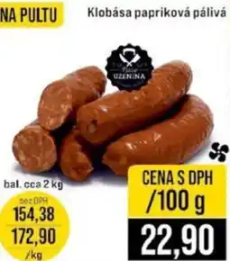 Jip Klobása papriková pálivá nabídka