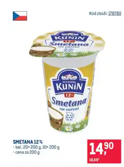 Makro KUNIN Smetana 12% nabídka