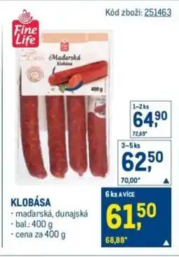 Makro Klobása nabídka