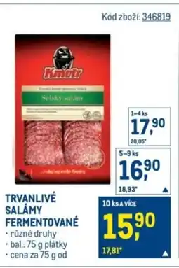 Makro Trvanlivé salámy fermentované nabídka