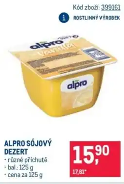 Makro Alpro sójový dezert nabídka