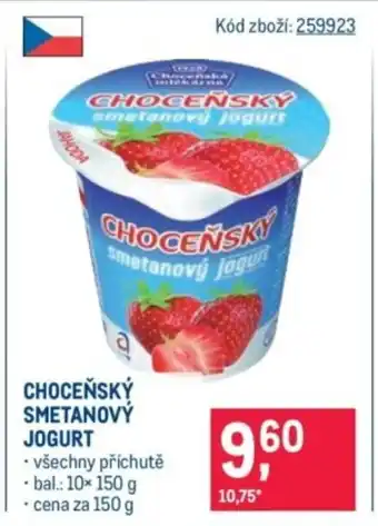 Makro Choceňský smetanový jogurt nabídka