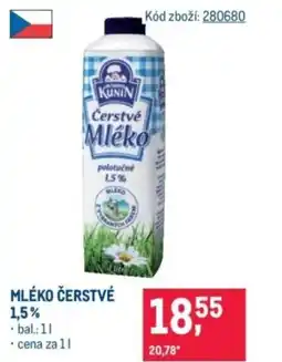 Makro KUNIN Mléko čerstvé 1,5% nabídka