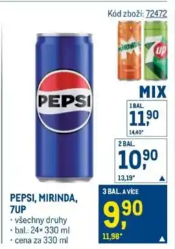 Makro PEPSI, MIRINDA, 7UP nabídka