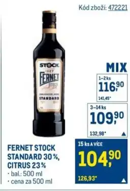 Makro Fernet Stock standard 30%, citrus 23% nabídka