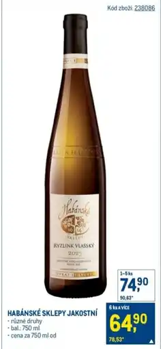 Makro Habánské sklepy jakostní nabídka