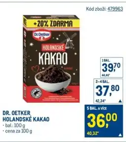 Makro DR. OETKER Holandské kakao nabídka