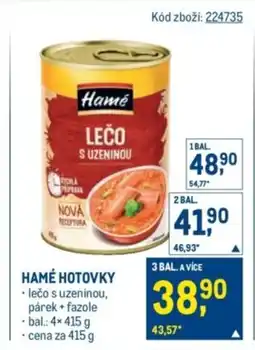 Makro Hamé hotovky nabídka