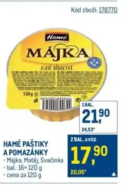 Makro Hamé Paštiky a pomazánky nabídka