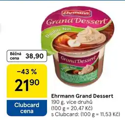 Tesco Ehrmann Grand Dessert nabídka