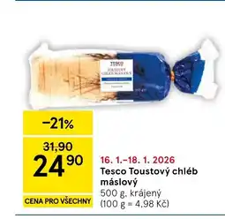 Tesco Tesco Toustový chléb máslový nabídka