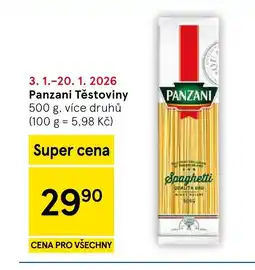 Tesco Panzani Těstoviny nabídka