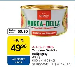 Tesco Tatrakon Omáčka na špagety nabídka