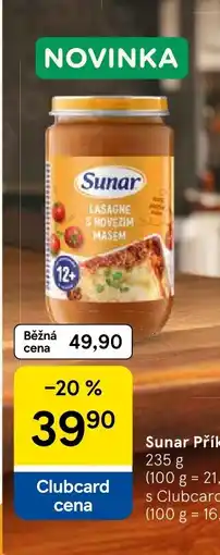 Tesco Sunar Příkrm nabídka