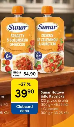 Tesco Sunar Hotové jídlo Kapsička nabídka