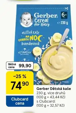Tesco Gerber Dětská kaše nabídka