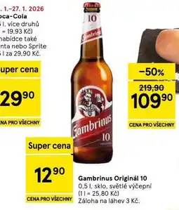 Tesco Pivo gambrinus originál 10 nabídka
