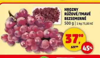 Hrozny růžové bezsemenné