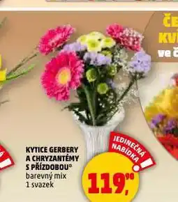 Penny Market Kytice gerbery a chryzantémy s přízdobou nabídka