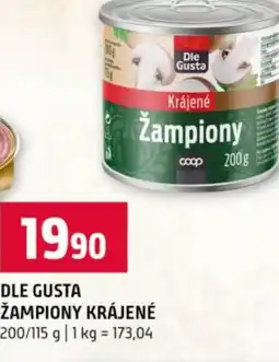 Terno Dle gusta žampiony krájené nabídka