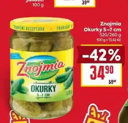 Billa Znojmia Okurky 5-7 cm 520/260g nabídka