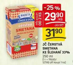 Flop JČ ČERSTVÁ SMETANA KE ŠLEHANÍ 33% 250 ml nabídka