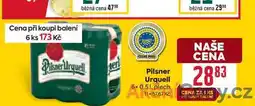 Billa Pilsner Urquell 6x 0,51, plech nabídka