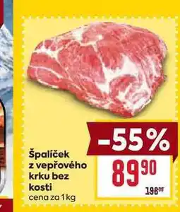 Billa špalíček z vepřového krku bez kosti cena za 1 kg nabídka