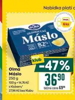 Billa Olma Máslo 250 g nabídka