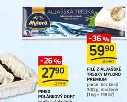 Flop FILÉ Z ALJAŠSKÉ TRESKY MYLORD PREMIUM porce, bez kostí 300 g, mražené nabídka