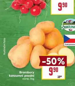 Billa Brambory konzumní pozdní volné, 1kg nabídka