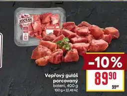 Billa Vepřový guláš porcovaný balení, 400 g nabídka