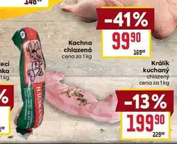 Billa Králík kuchaný chlazený cena za 1kg nabídka