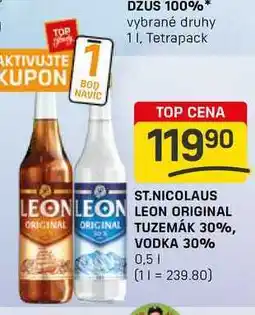Flop ST.NICOLAUS LEON ORIGINAL, TUZEMÁK 30%, VODKA 30% 0,5l nabídka