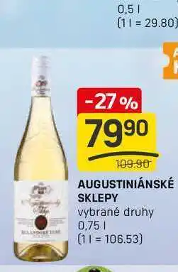Flop AUGUSTINIÁNSKÉ SKLEPY vybrané druhy 0,75l nabídka