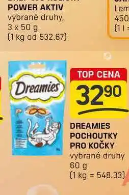 Flop DREAMIES POCHOUTKY PRO KOČKY vybrané druhy 60 g nabídka