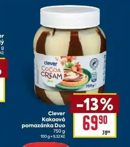 Billa Clever Κakaová pomazánka Duo 750 g nabídka