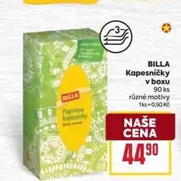 Billa BILLA Kapesníčky v boxu 90 ks nabídka