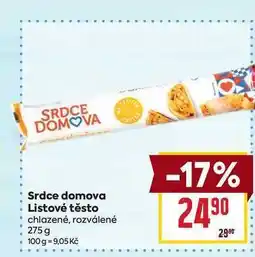 Billa Srdce domova Listové těsto chlazené, rozválené 275 g nabídka
