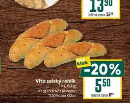 Billa Vita selský rohlík 1 ks, 60 g nabídka