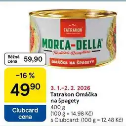 Tesco Tatrakon Omáčka na špagety, 400 g nabídka