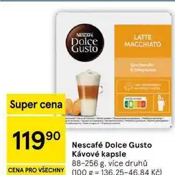 Tesco Nescafé Dolce Gusto Kávové kapsle, 88-256 g, více druhů nabídka