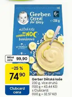 Tesco Gerber Dětská kaše, 230 g, více druhů nabídka
