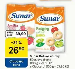 Tesco Sunar Dětské křupky, 50 g, dva druhy nabídka