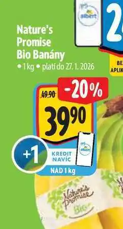 Albert Nature's Promise Bio Banány 1 kg nabídka